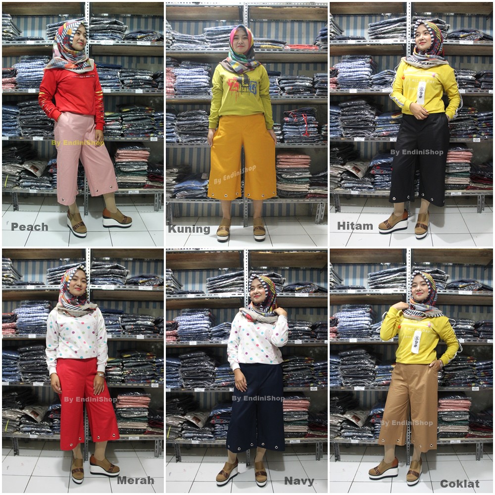 Terbaru Celana Kulot Wanita 7/8 Model Numia Bot Ring Murah