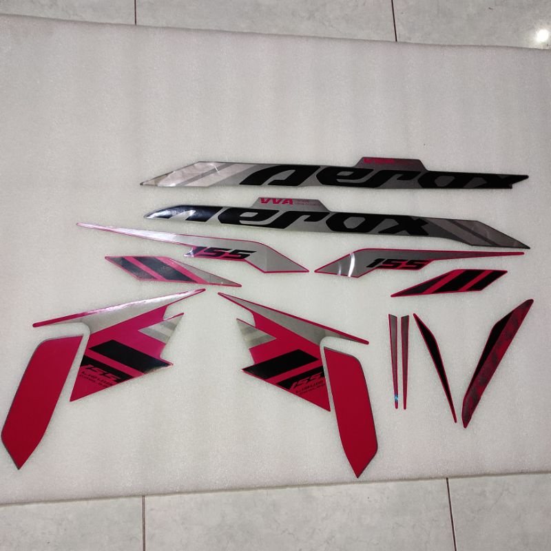 Stiker stripping striping decal Graphic Yamaha all new Aerox 155 VVA merah abu abu red solid 2020 20