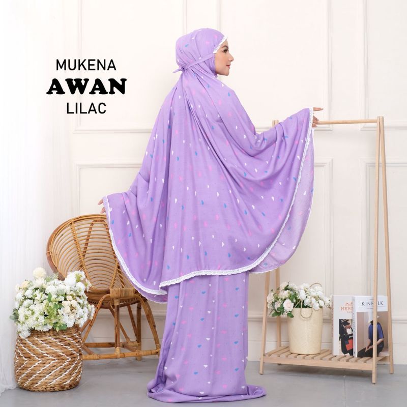 Mukena Rayon 2 In 1 Dewasa Motif Awan Termurah