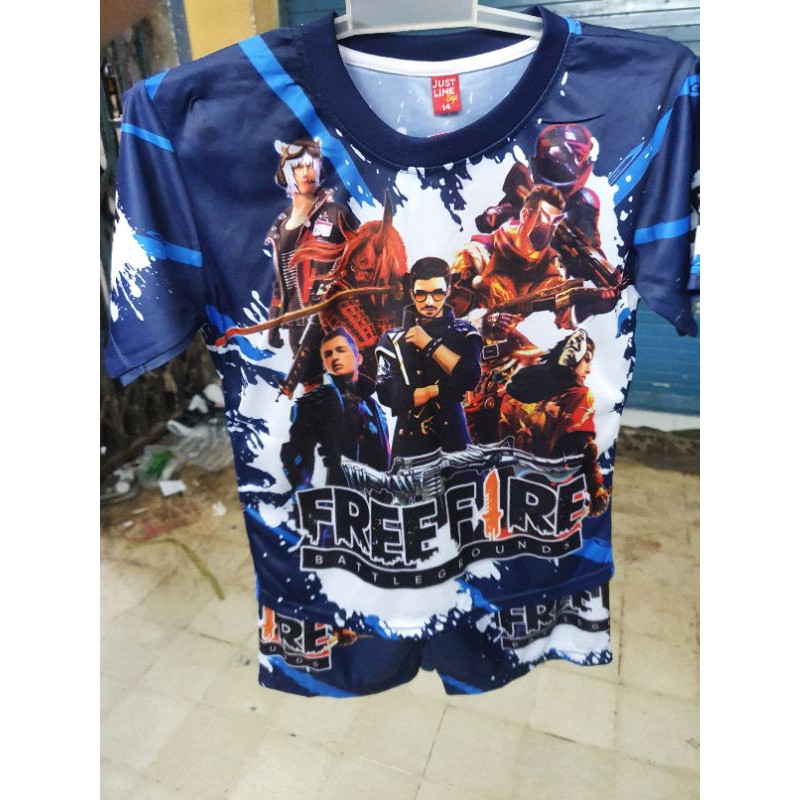 SETELAN BAJU | KAOS ANAK KIDS FREE FIRE GAMING EP EP FF BEST SELLER