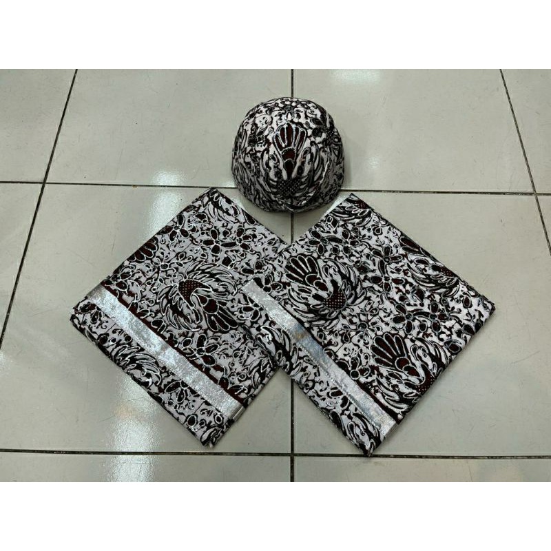 Kain batik pengantin prada/kain pengantin/blangkon