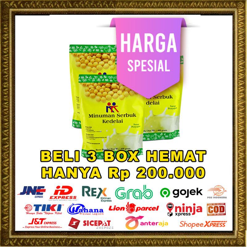 

Minuman serbuk kedelai soyabean powder Penambah Berat badan KK 400gr.