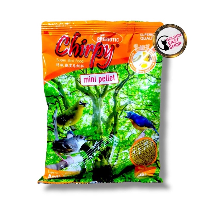 CHIRPY MINI PELET FORMULA VOER MINI PAKAN BURUNG PLECI PRENJAK TLEDEKAN GELATIK UNTUK HARIAN