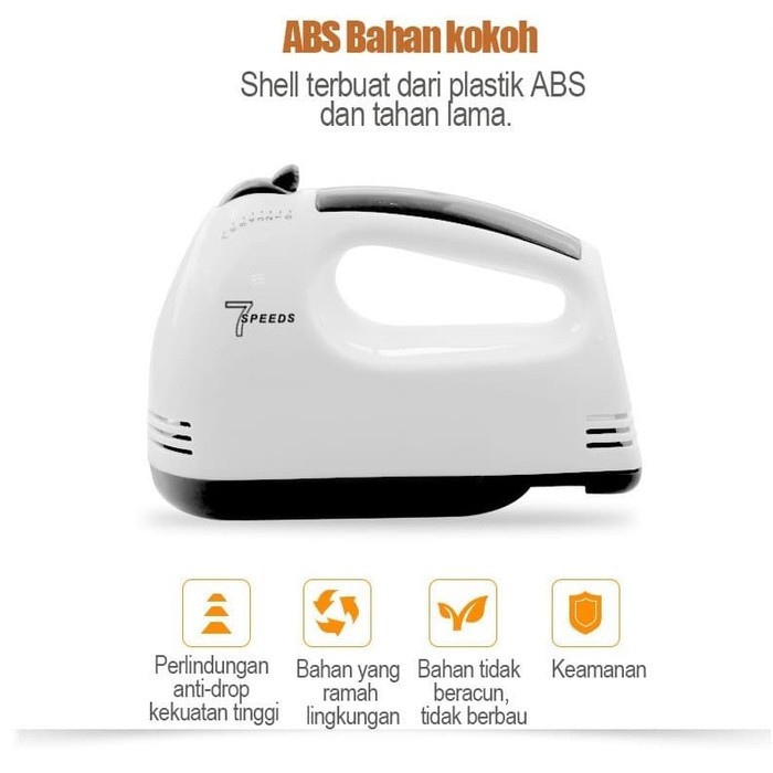 (VCM) Super Hand Mixer Pengaduk 7 Kecepatan Otomatis - Free 4 Buah Alat Pengocok - Mixer