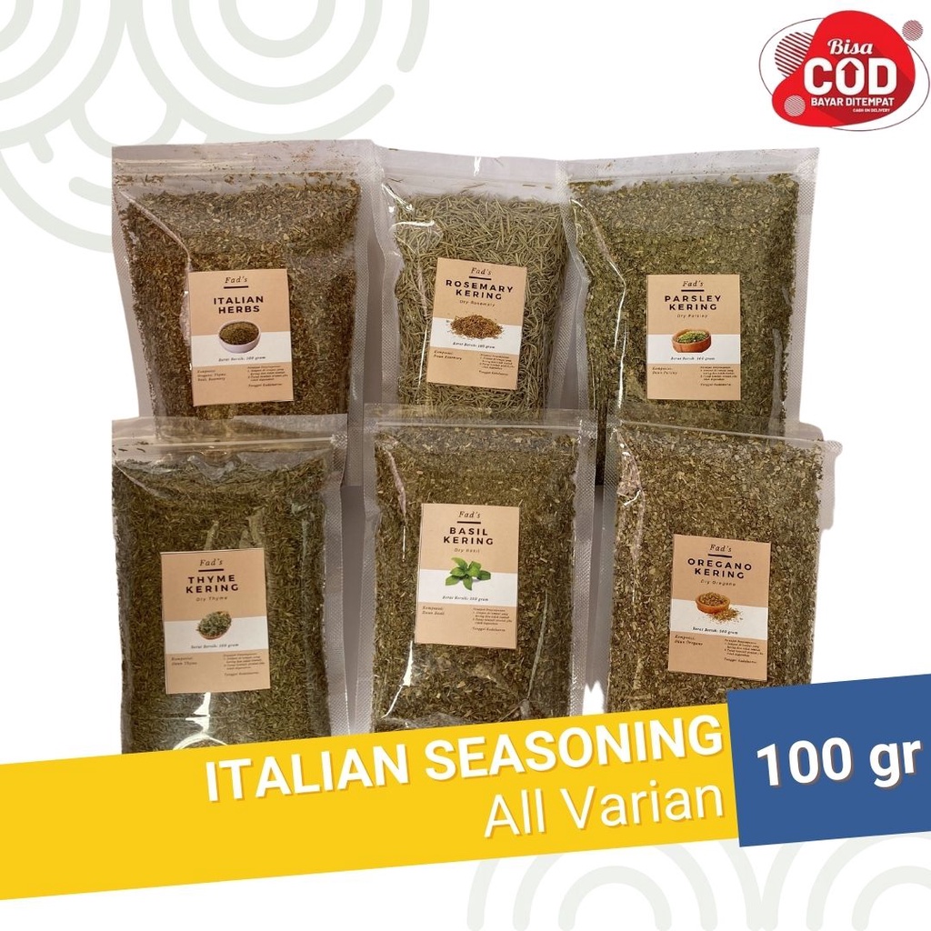 Fad's Italian Herbs 100gr - Basil Oregano Parsley Rosemary Thyme Italian Spices Italian Seasoning