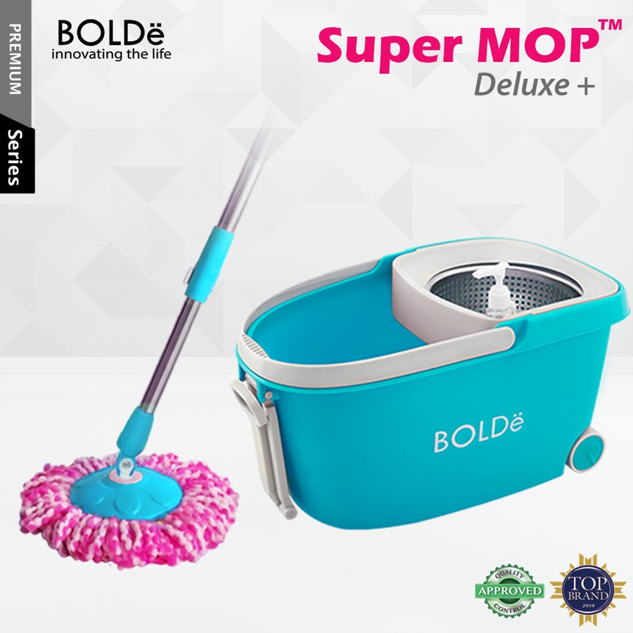 BOLDe Super Mop Deluxe Alat Pel Lantai BONUS Refill Kain Pel Microfiber