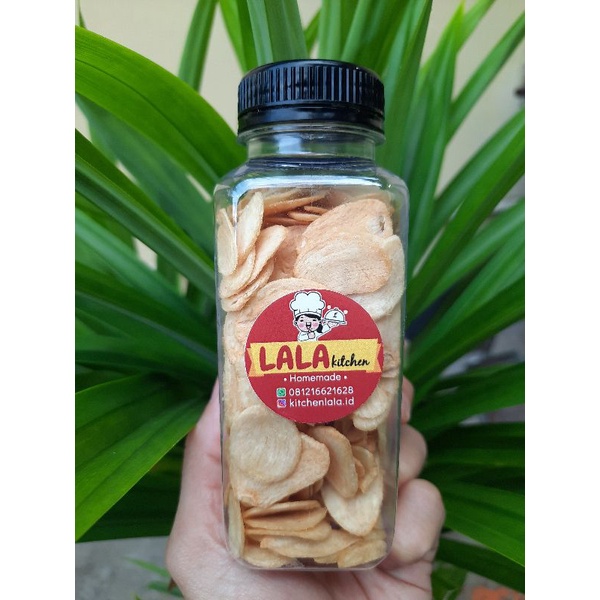 

Bawang Putih Goreng Asli (iris tipis), tak berminyak. MURNI,size botol 250ml