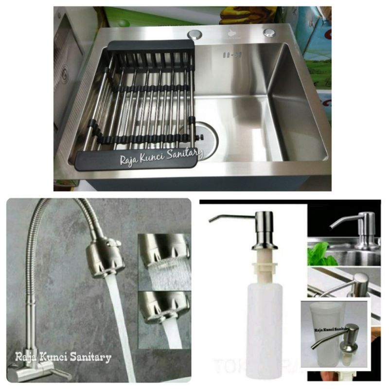 Kitchen Sink 5040 ONAN Golden Hand/BOLZANO CANNES/Paket Lengkap Kitchen Sink 5040 Stainless