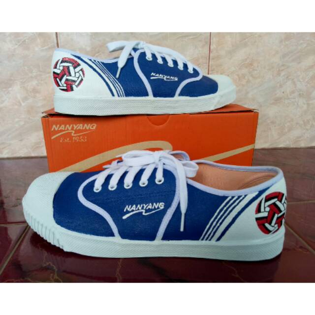 Sepatu Nanyang Motif 205 S Navy Putih Shopee Indonesia