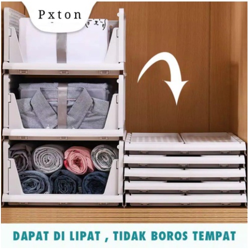 RAK LACI LIPAT, STORAGE BOX, RAK PAKAIAN SUSUN Barang Rak Baju Tempat Baju Rak Laci Storage LEMARI uk.18.5x43x33.5cm