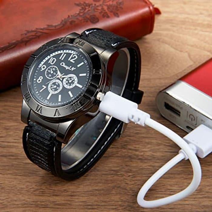 Jam Tangan Pria / Jam Korek Elkctrik Usb / Jam Tangan Pria Dengan Korek