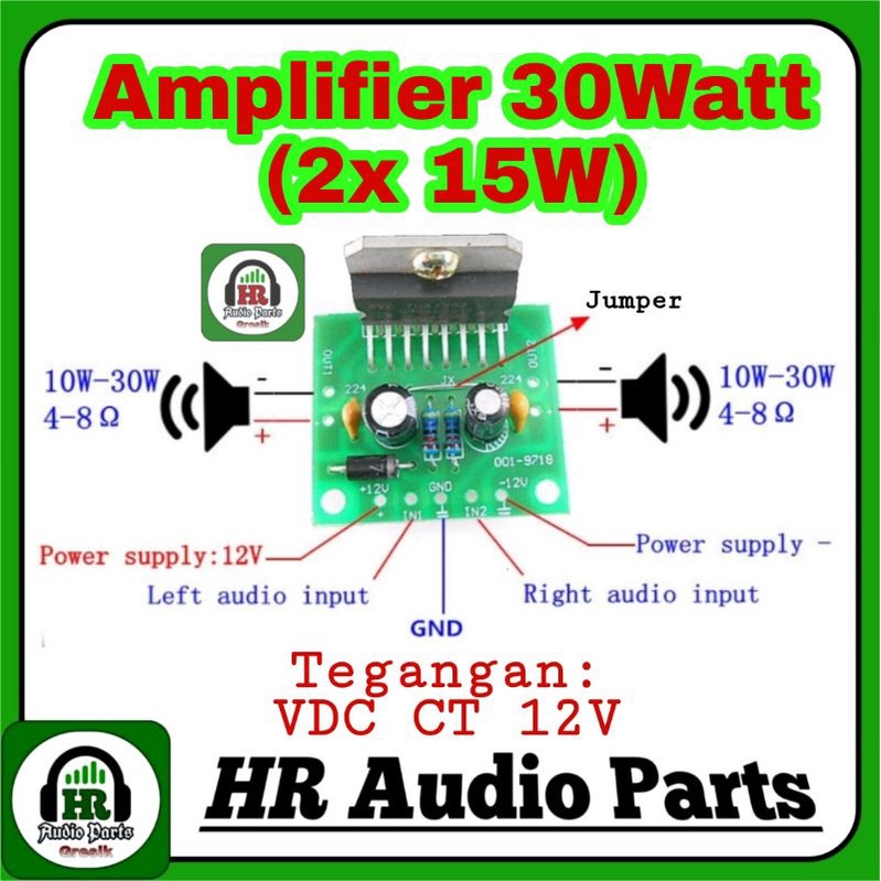 DIY TDA7297 DC 12V Amplifier Daya Digital 2.0 Kit Dual Channel