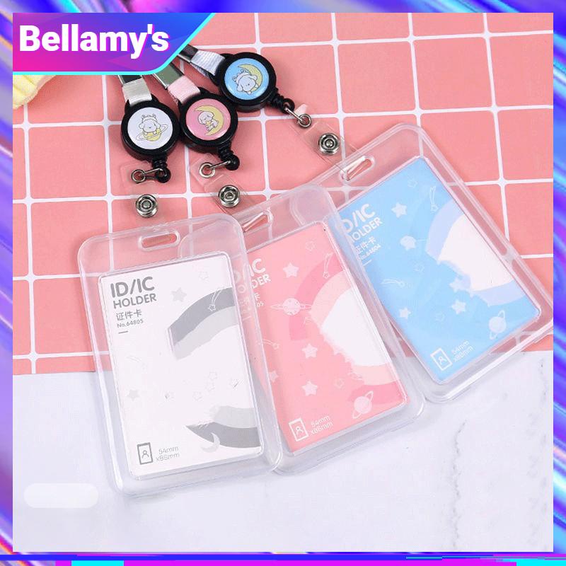 

COD ❤️ Kartu Bus Izin Kerja Siswa Kartu Makan Plastik Dua Sisi Pemegang Kartu Transparan-Bellamy's