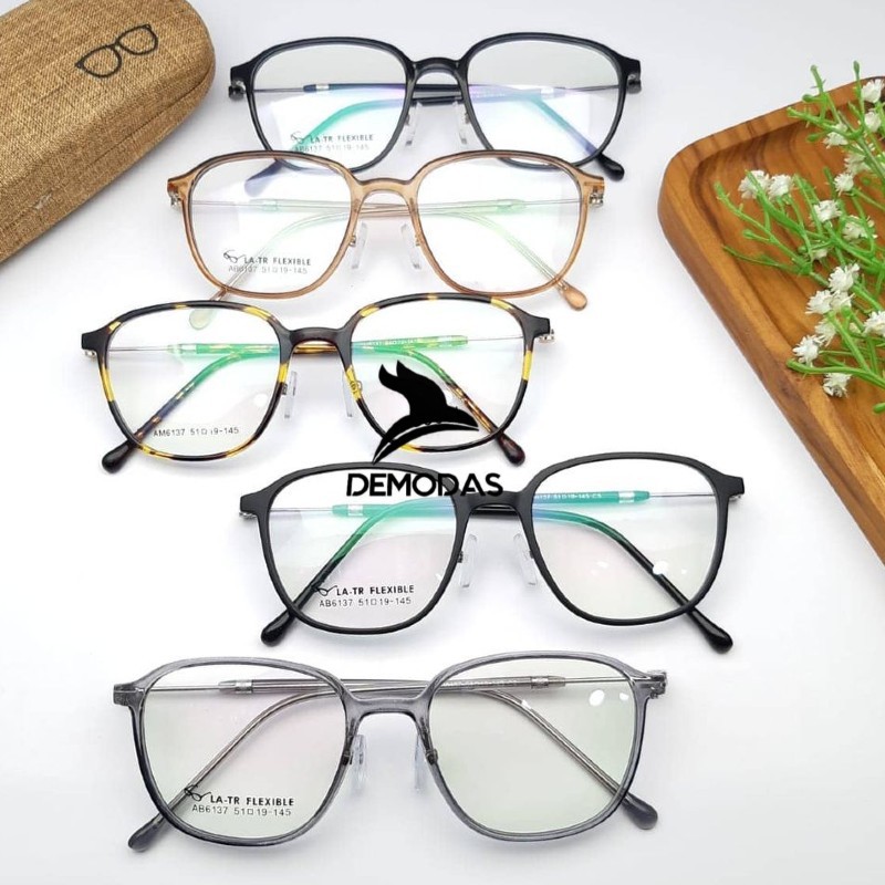 Kacamata Lensa Photocromic lensa blueray lensa bluecromic lensa anti radiasi Minus / Normal 6137 Demodas Glasses