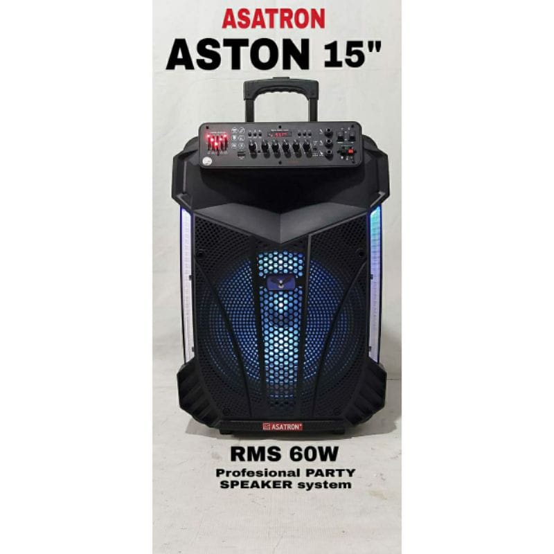 ASATRON ASTON 15INCH RMS 60W SPEAKER PORTABLE MEETING BLUETOOTH