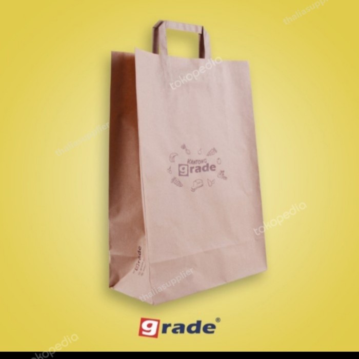 

BISA BAYAR DITEMPAT GRADE KANTONG PAPERBAG L 28 X 13CM ISI 10PCS, FOODGRADE, KUAT, KOKOH
