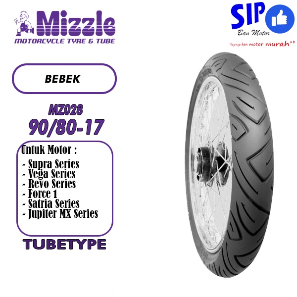 Ban motor bebek Mizzle MZ028 90 80 17 tubetype bukan tubeless