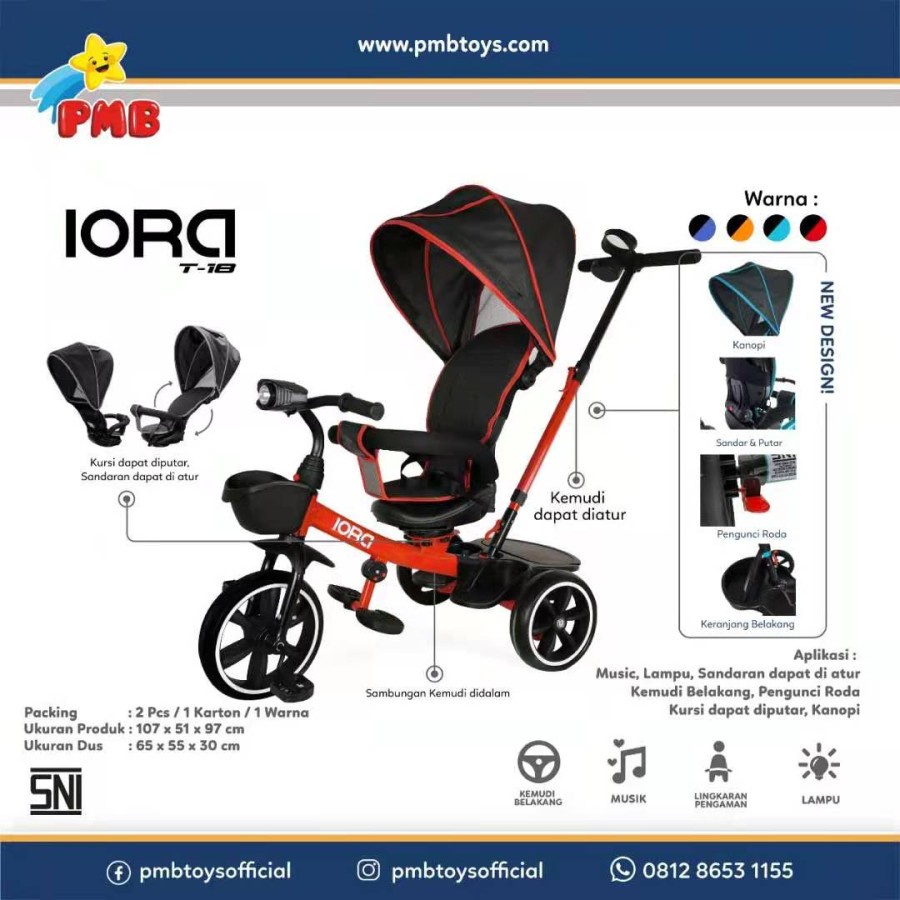 SEPEDA ANAK RODA TIGA TC IORA T18