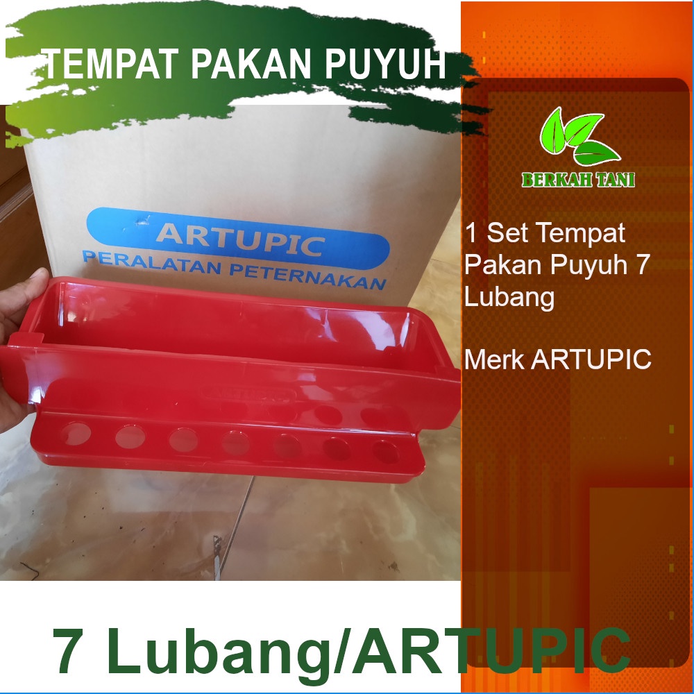tempat makan pakan puyuh otomatis quail feeder 7 lubang