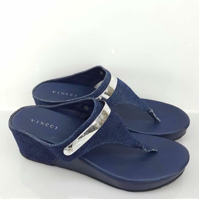 VINCCI VNC Wedges sandal denim jeans original sale murah
