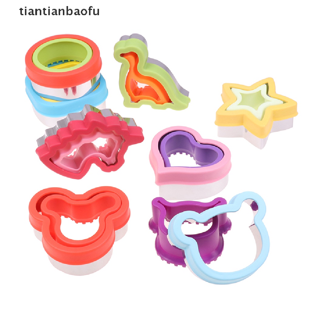 Set Cetakan Pemotong Roti Sandwich Bentuk Hewan Dinosaurus Paskah Bahan Stainless Steel Untuk Anak