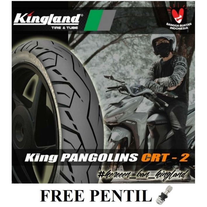 Ban Motor Tubeless Kingland 80/90-14 Pangolins Free Pentil Ban Motor Matic Ring 14 Ban Luar Motor