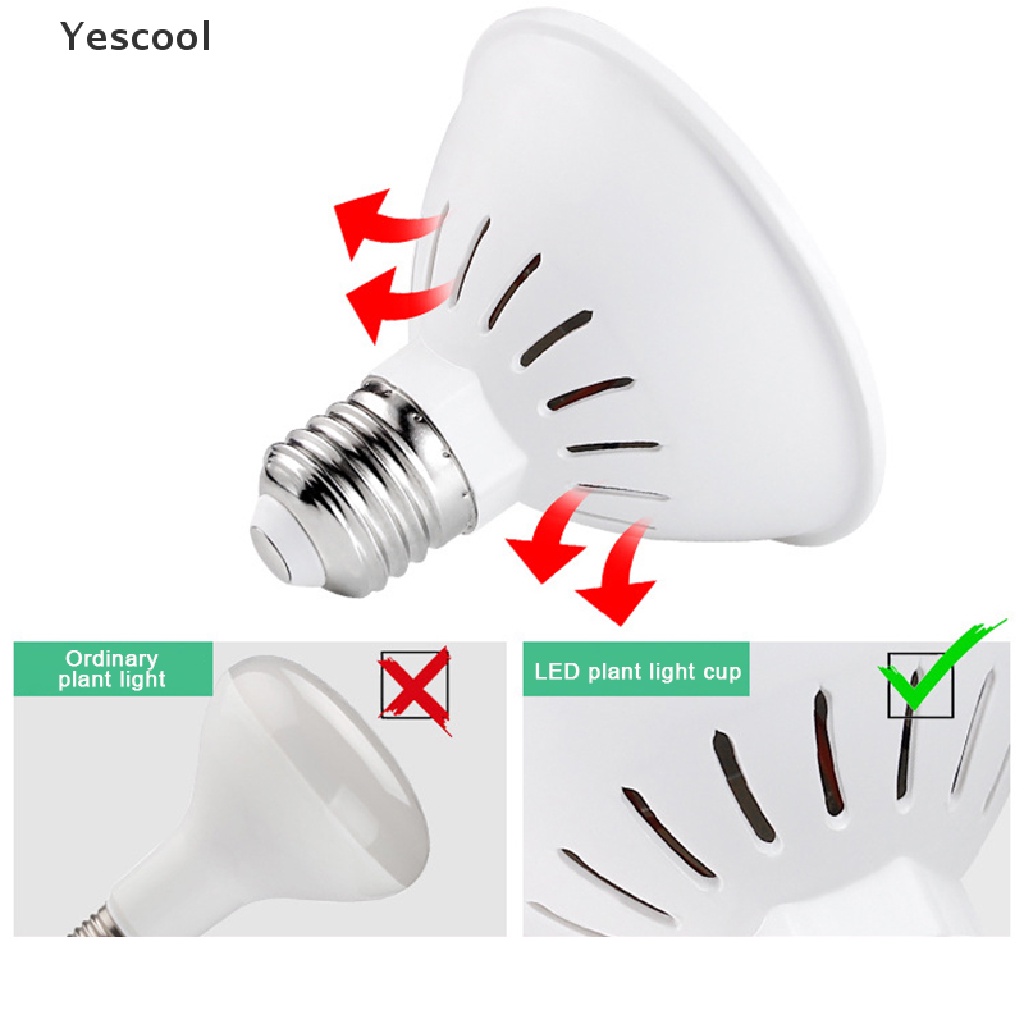 Yescool MR16 Lampu Bohlam Penumbuh Tanaman Hidroponik 300LED 220V UV Spektrum Penuh