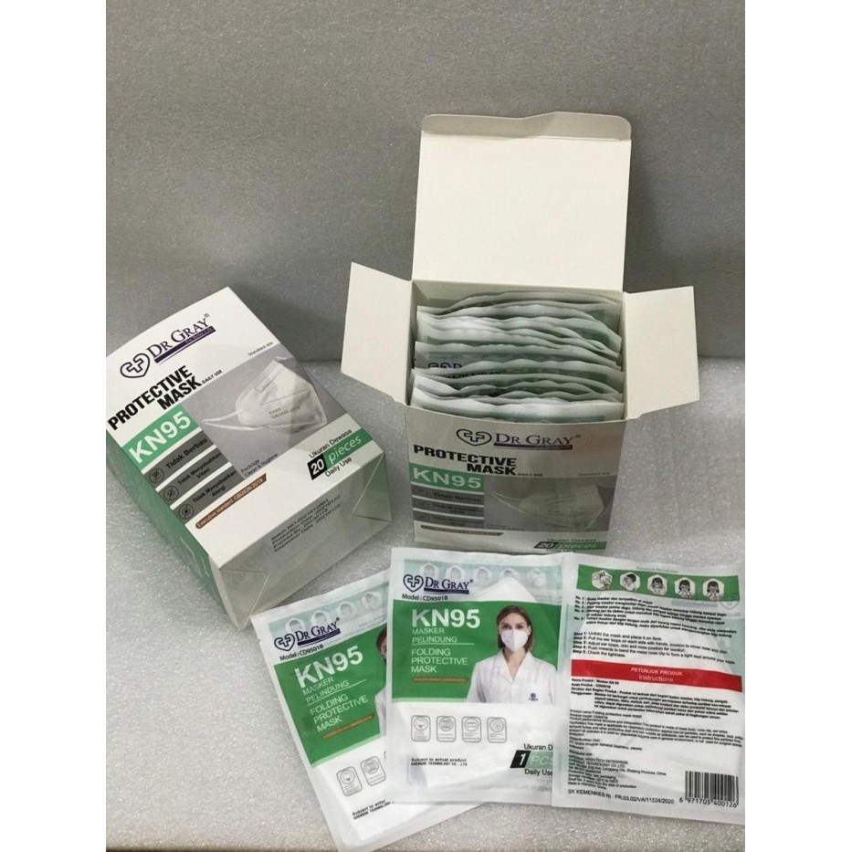 Masker KN95 DR GRAY - Mask Protective Nyaman di pakai - KN95DRGRAY