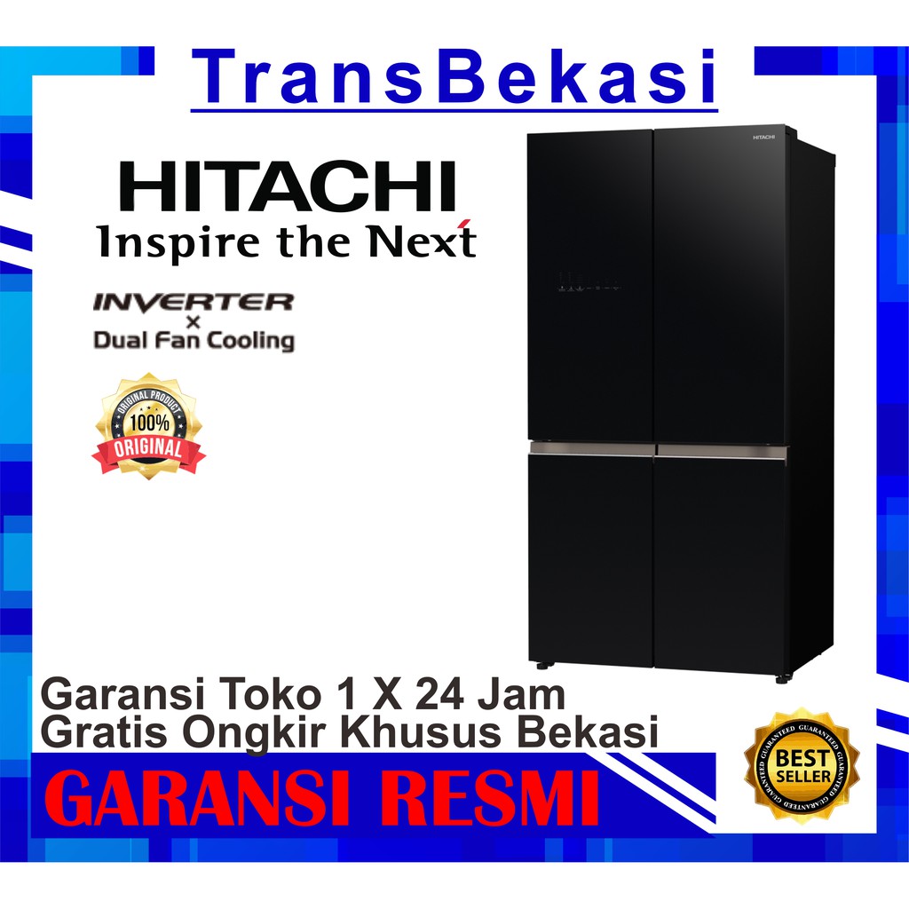 Kulkas HITACHI R WB64VGD0 GBK 569 liter inverter khusus bekasi free ongkir