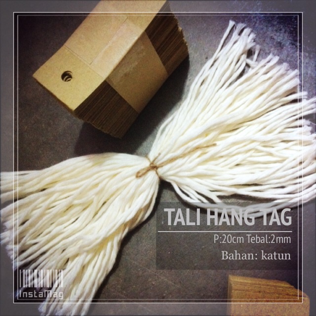 

100pcs Tali Hang Tag Katun Tebal 2mm