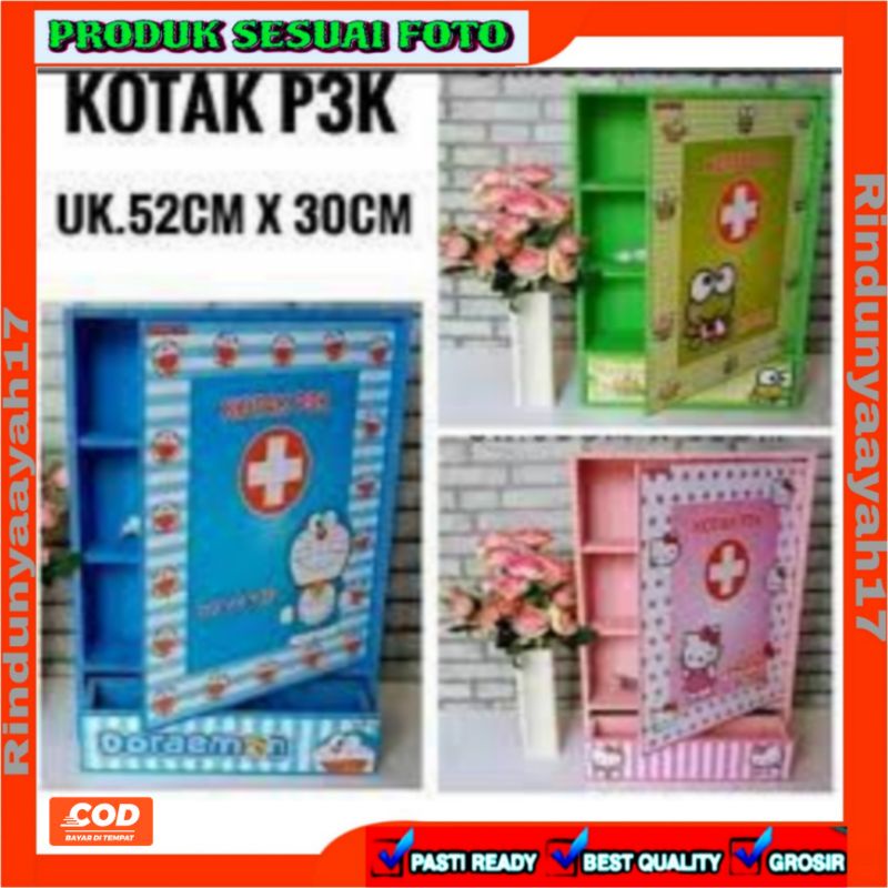 [RA] KOTAK OBAT P3K KARAKTER DORAEMON KEROPPI HELLO KITTY PPPK