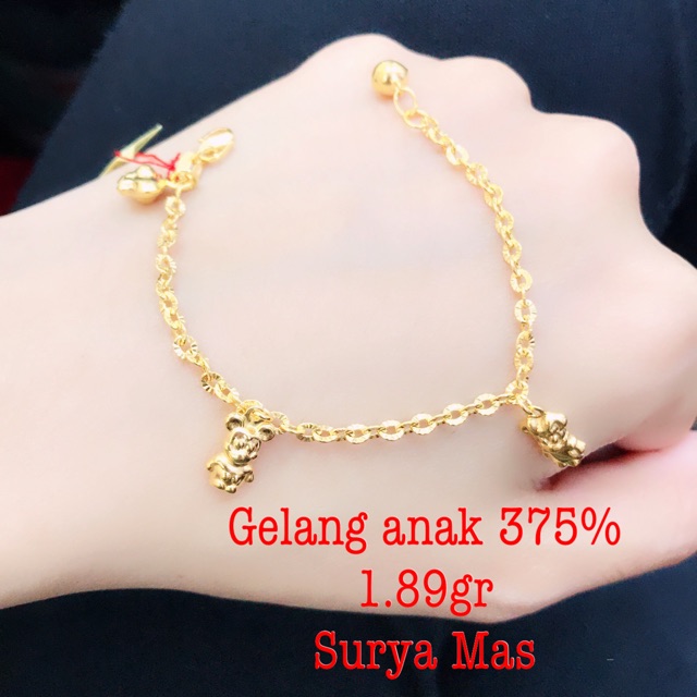 Gelang anak emas 375%