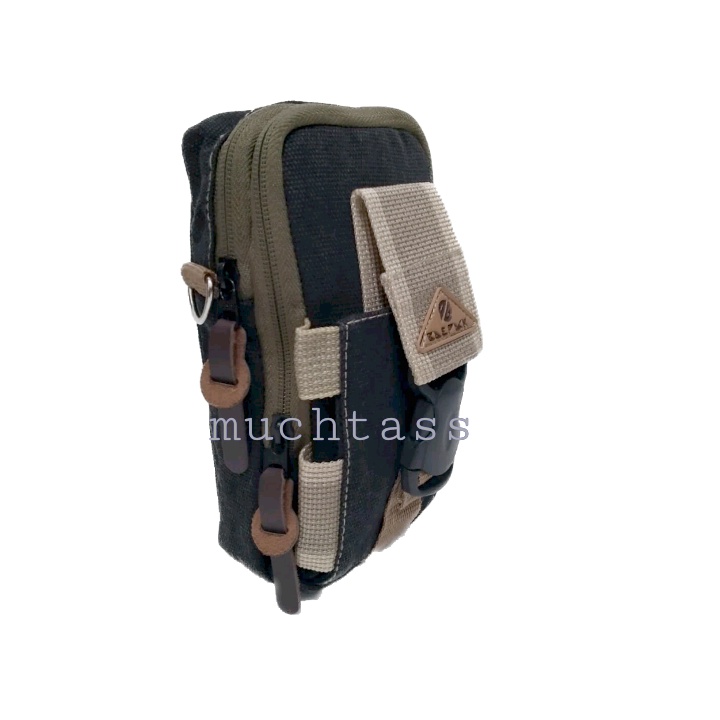 Tas Hp Tactical Bahan Kanvas Denim Tas Hp 7 inchi Sling Pouch Tas Kanvas Tas Selempang Hp Tas Kecil