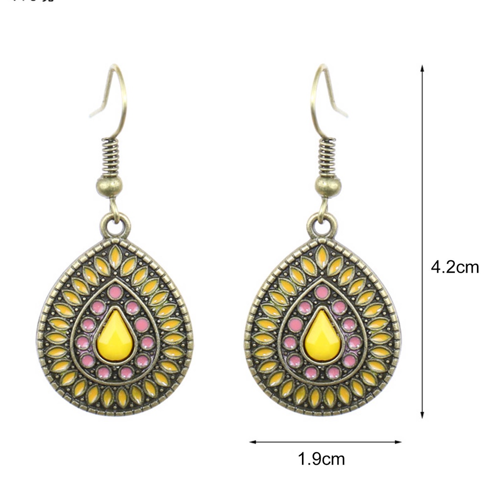 Hu Hu Hu Hu Hu Alat Bantu Pasang Kacamata♡ 1 Pasang Anting Gantung Bentuk Tetesan Air Aksen Glitter Gaya Bohemia Untuk Wanita