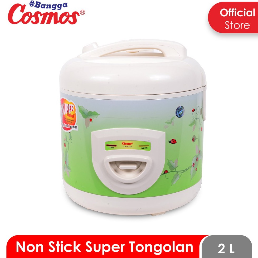 Cosmos CRJ8228 Rice Cooker / Magic Com 2 Liter 3 in 1 Bonus Gelas Ukur dan Sendok Nasi