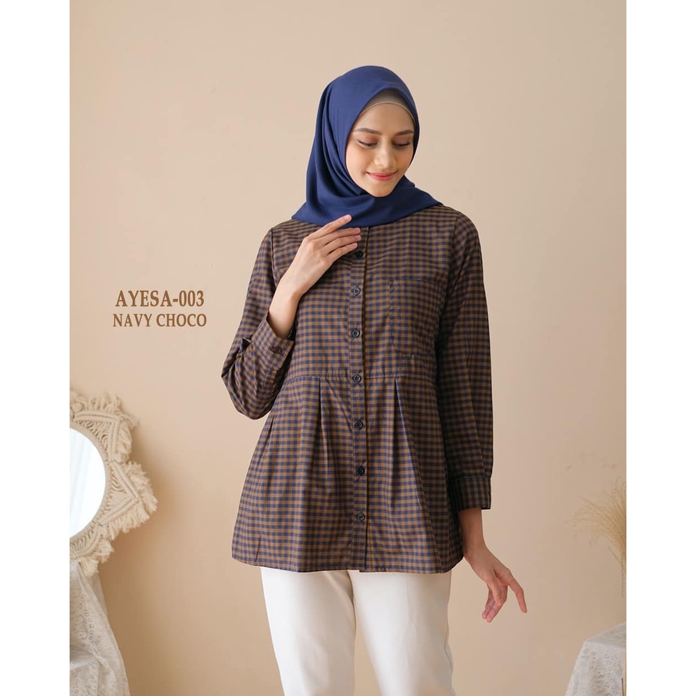 COD [M, L, XL, XXL] ORIGINAL Ayesa Motif Sku ke 1 - Pakaian Kemeja Wanita Terbaru by Hijab Mamah icis