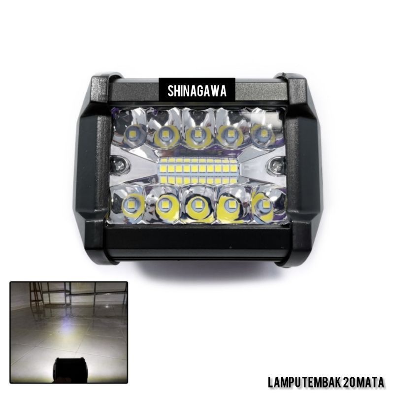 Lampu tembak sorot 20led kotak flash 12volt 24volt motor mobil truck dll