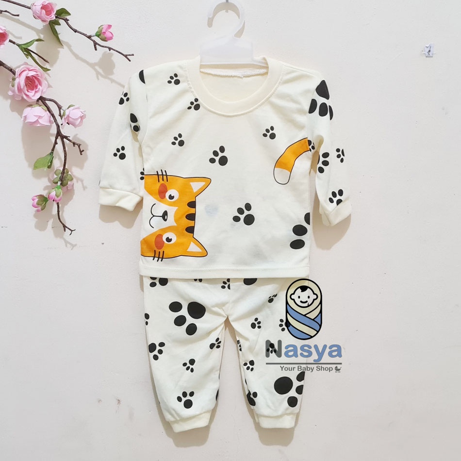 [J-012] Setelan Baju Panjang bayi unisex usia 0-6 bulan