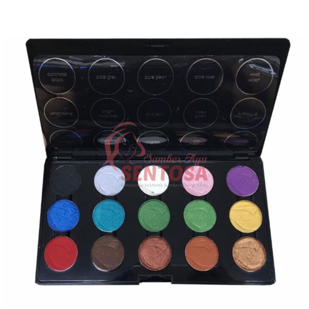 INEZ  PROFESSIONAL COLOR EYESHADOW PALETTE 15 X 2GR