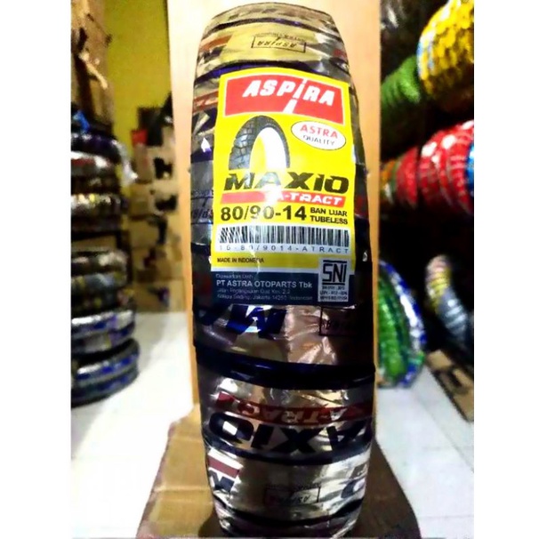 BAN TUBLES MATIC ASPIRA MAXIO A-TRACT 80/90 RING 14 ,BAN BARU, 100% ORIGINAL, FREE PENTIL, FOR ALL MATIC