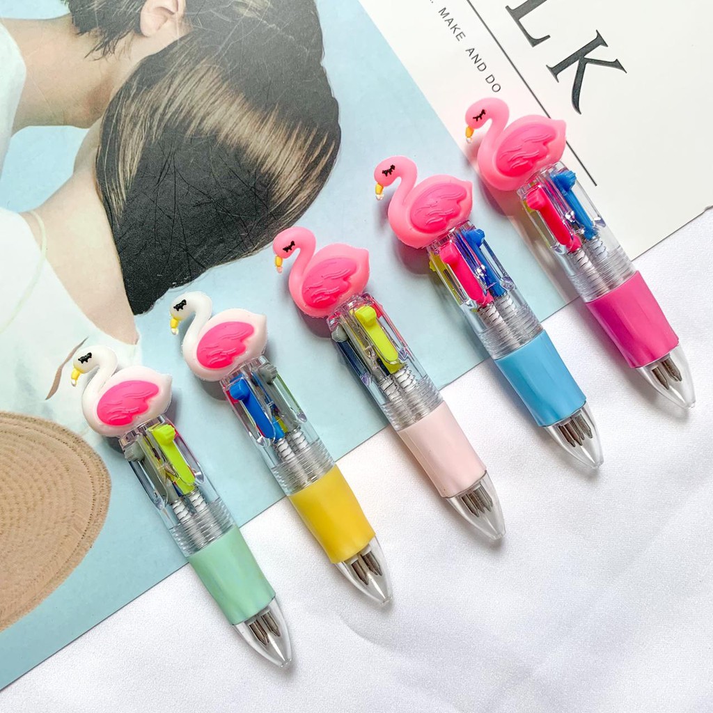 

Pulpen 4 Warna Flamingo Pena pen Ballpoint kado unik pena warna warni