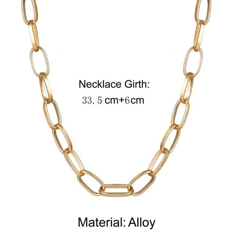 Creative retro punk style short thick chain clavicle chain