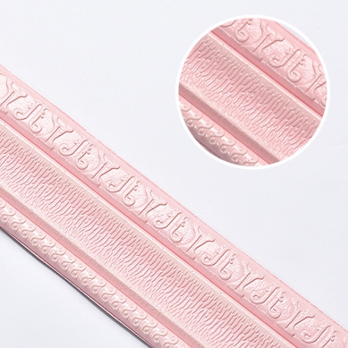 High Quality 3D Stiker Dinding Wall Border Sticker Dinding Wallpaper sticker dinding Garis Potong Dinding Garis Pinggiran Perbatasan dinding pinggir Wall Trim Line Skirting Border Stiker Dinding-T1-2 Pink(8x115cm)