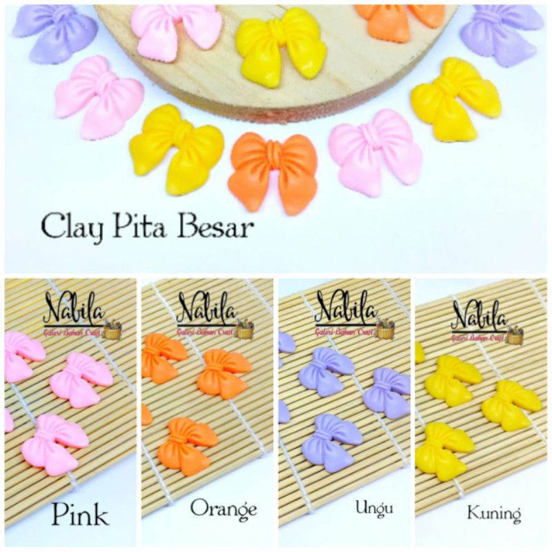 

(satuan) Clay pita besar warna warni bahan craft kerajinan tangan