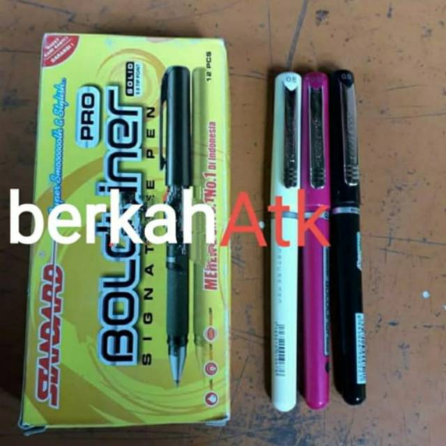 

Pulpen standar boldliner pro 0.8mm harga 12 pena - Hitam