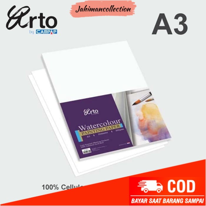 

✨ BISA COD ✨ Arto A3 Watercolour Paper 300 Gsm - Cellulose - 10 Sheets