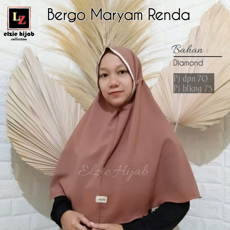 ELZIE HIJAB | Bergo Maryam Renda Cantik Kerudung Renda Hijab Instan