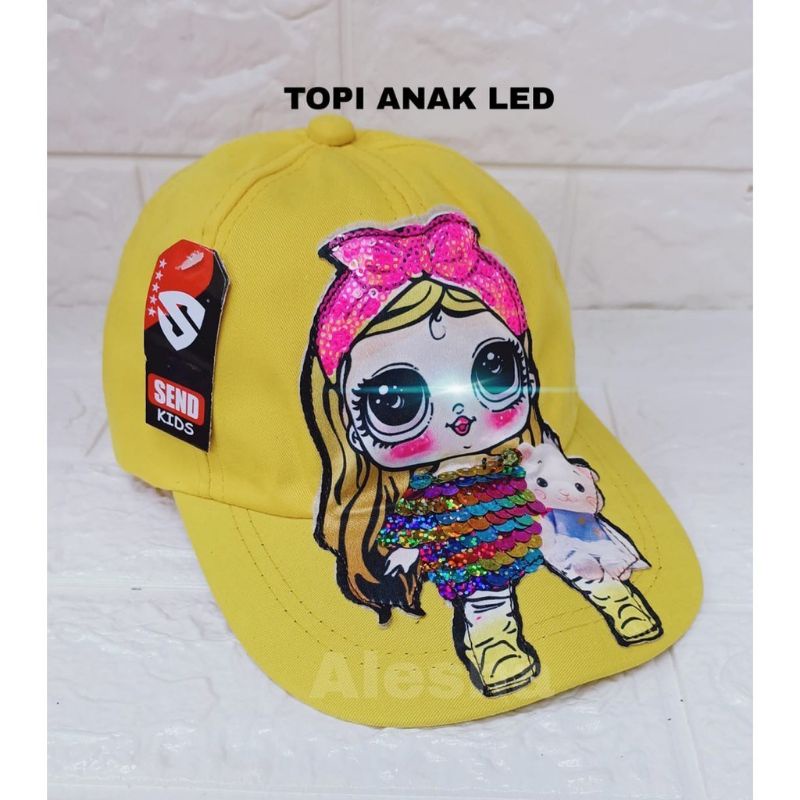 Topi anak Perempuan Topi LED LOL Gaya Korea