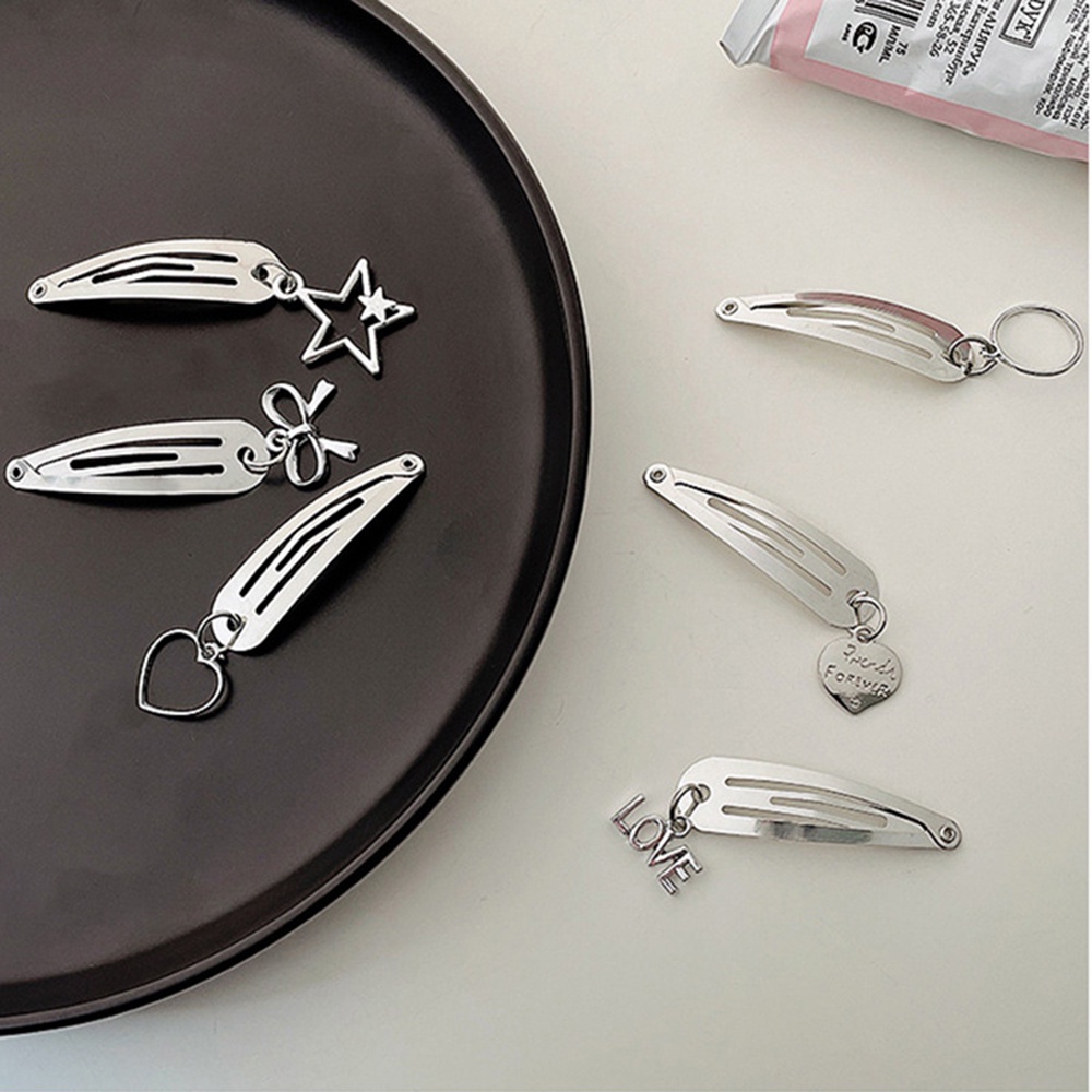 【COD Tangding】Personality Metal Pendant BB Clip Disco Cool Girl Hair Bang Clip Simple Versatile Hair Tide