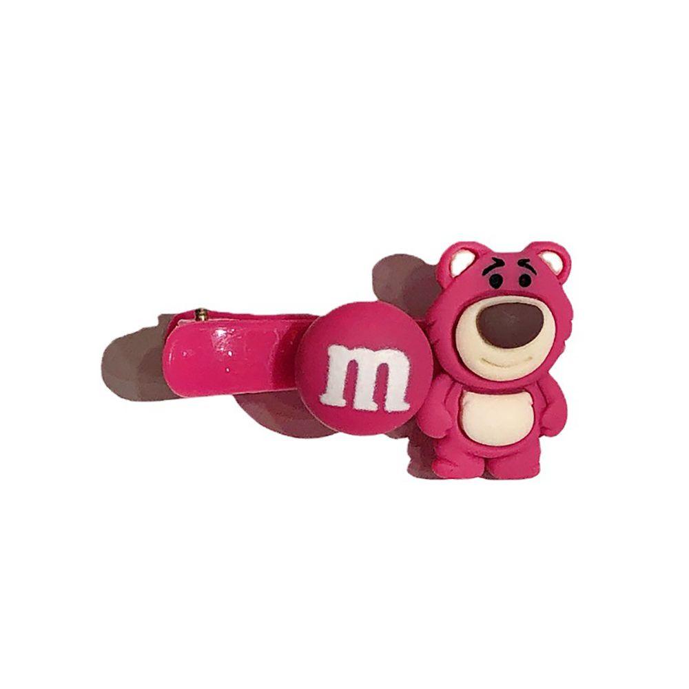 Needway Strawberry Bear Jepit Rambut Lucu Hiasan Kepala Perempuan Kartun Gadis Akrilik Gaya Korea Barrettes